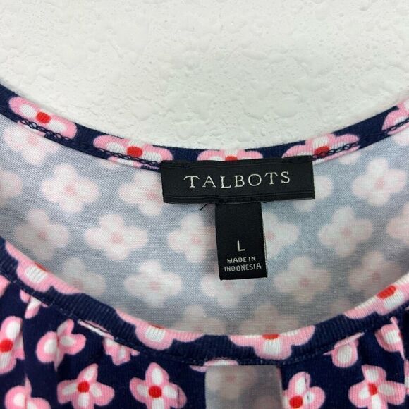 Talbots Floral Maxi Dress Knit Sleeveless Cut Out Cotton Modal Cottage Size S - Picture 5 of 13